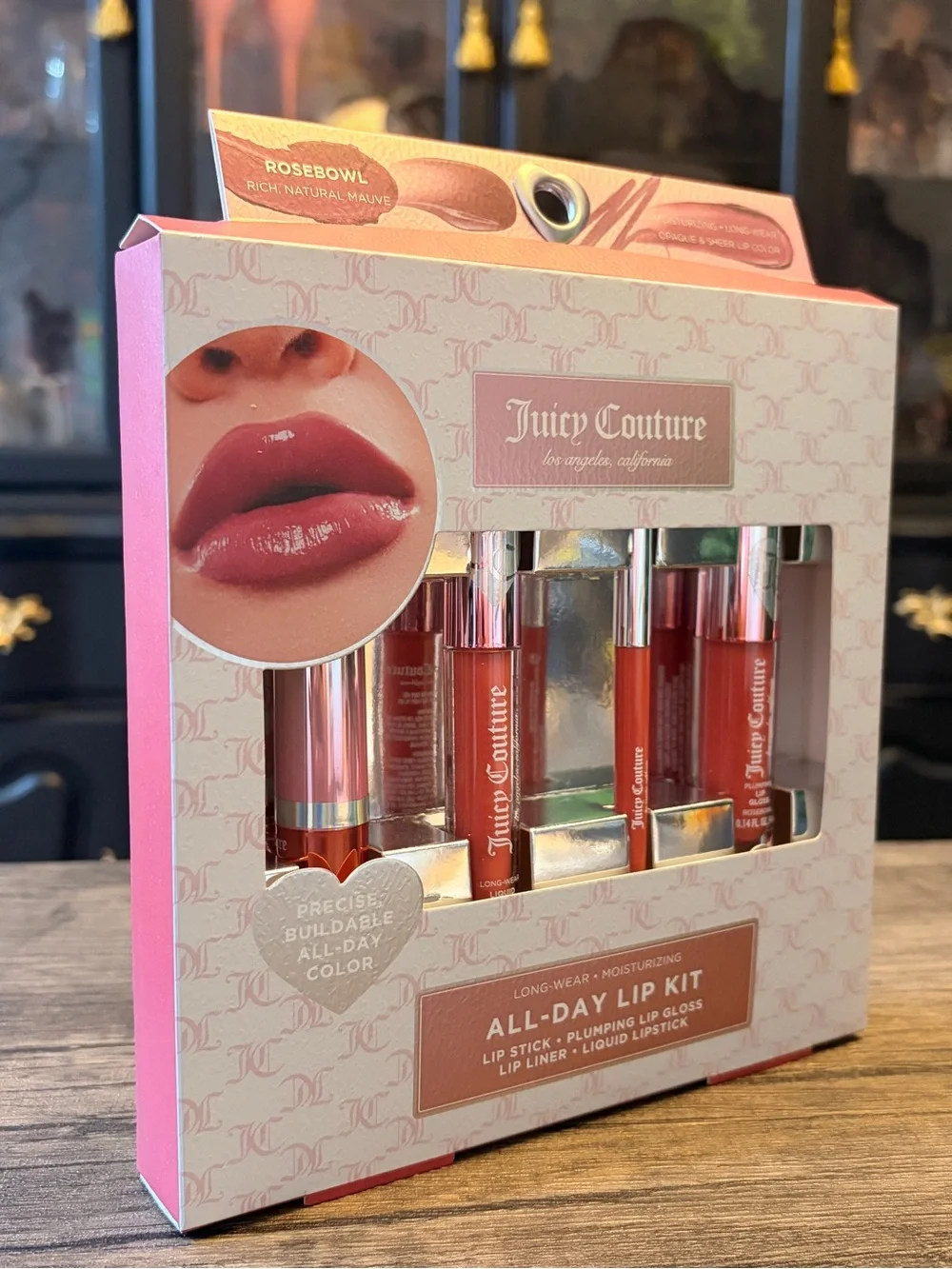Juicy Couture All-Day Lip Kit - Rosebowl Pink 4pcs set